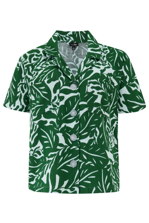 Woven Double Cloth Revere Collar Shirt and Short Pyjama Set