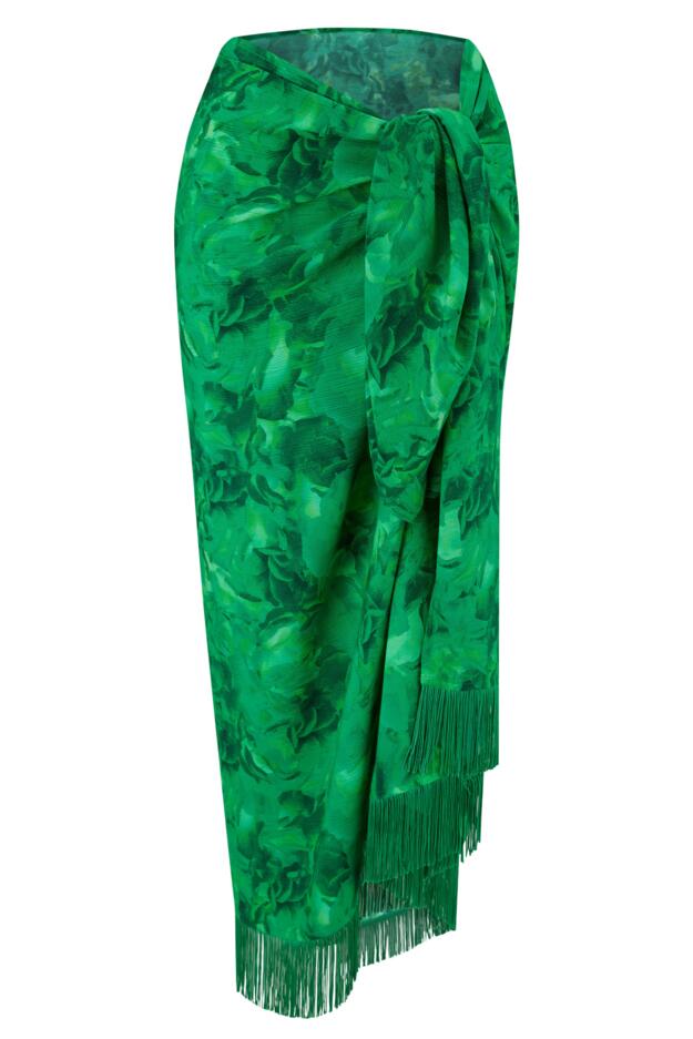 Fringe Trim Crinkle Woven Multiway Sarong