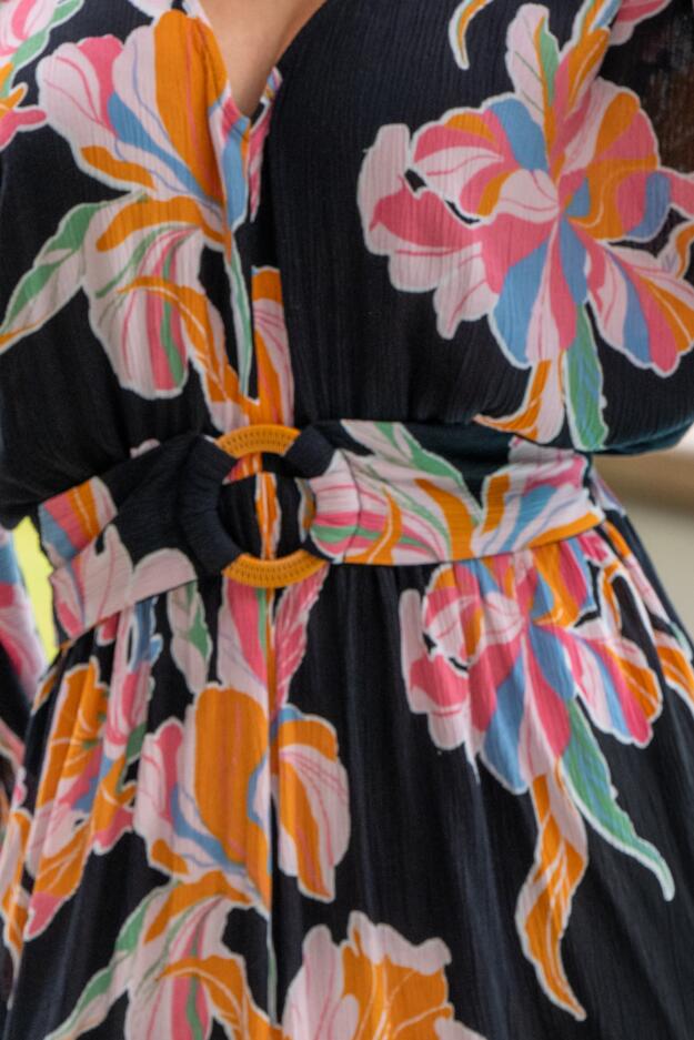 Crinkle O-Ring Woven Beach Kaftan