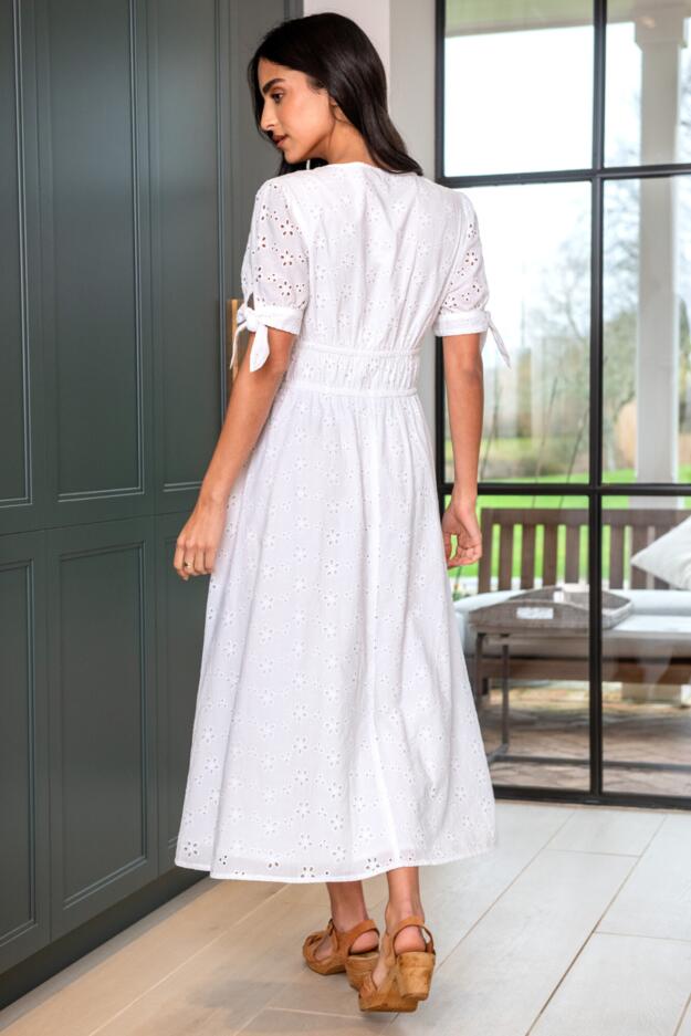 Amanda Cotton Broderie Tiered Midaxi Dress
