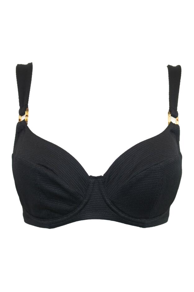 Hawaii Textured Double Strap Underwired Padded Halter Bikini Top
