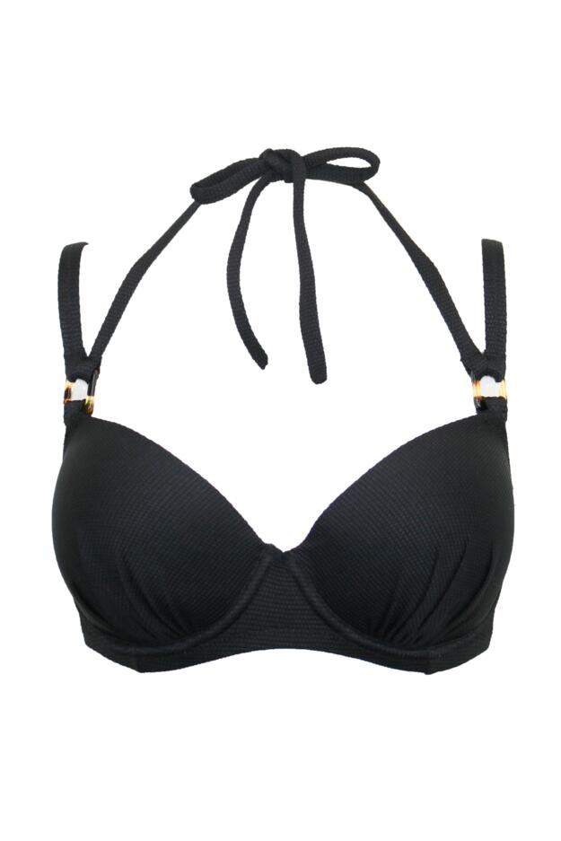 Hawaii Textured Double Strap Underwired Padded Halter Bikini Top