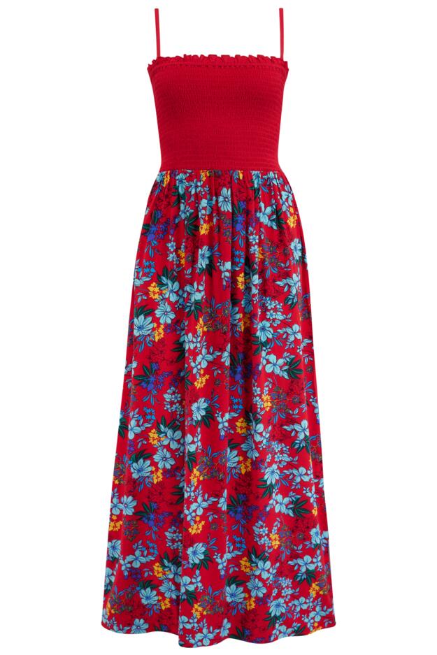 Emma Strapless Shirred Bodice Maxi Beach Dress