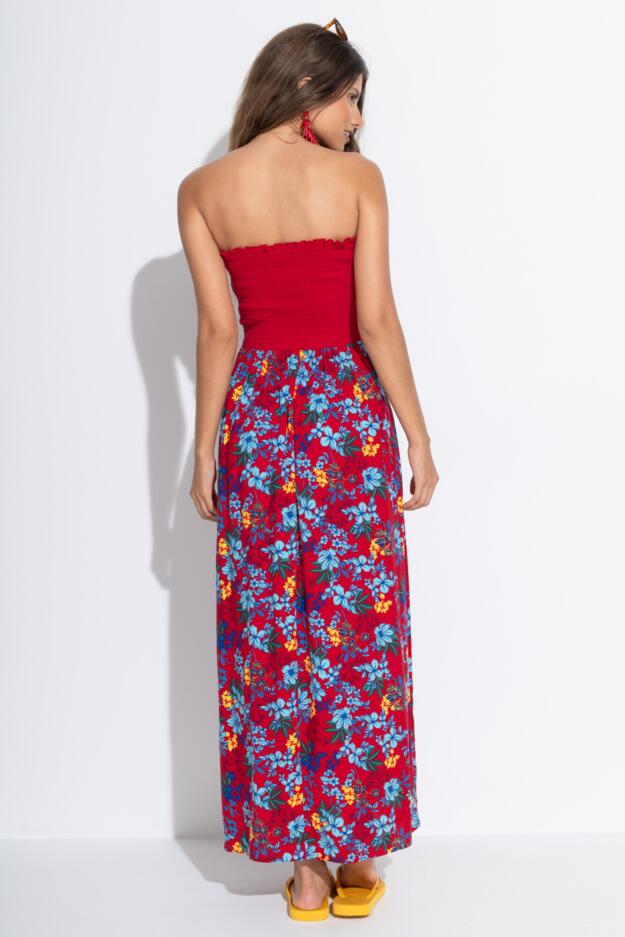 Emma Strapless Shirred Bodice Maxi Beach Dress