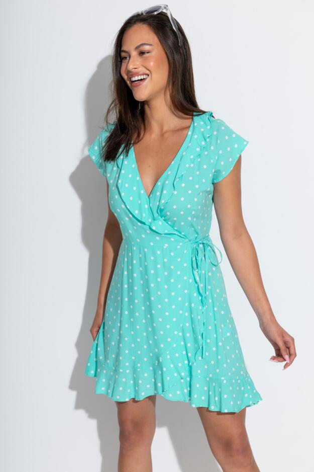 Woven EcoVero™ Frill Wrap Dress
