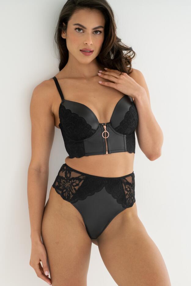 Onyx High-Waist High Leg Brazilian
