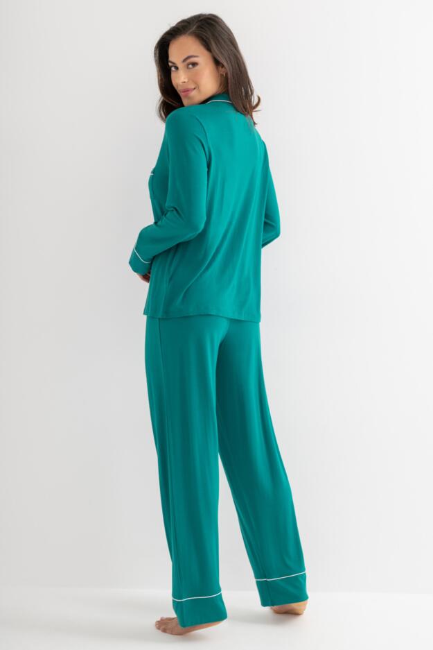 Bamboo Jersey Button Through Revere Collar Pyjama Set