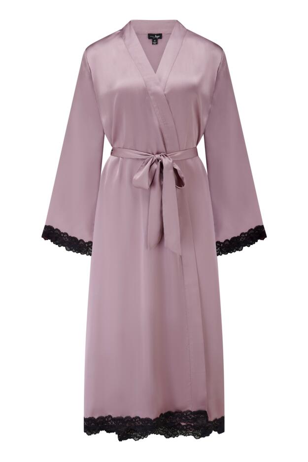 Dusk Satin and Lace Kimono Sleeve Gown