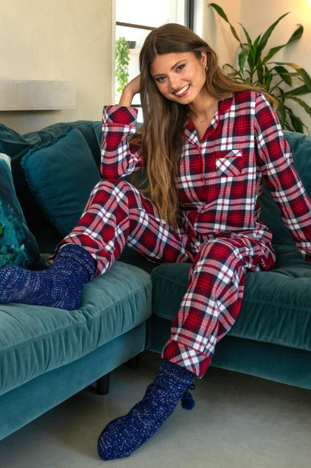 Cosy Check Brushed Cotton Pyjama Gift Set