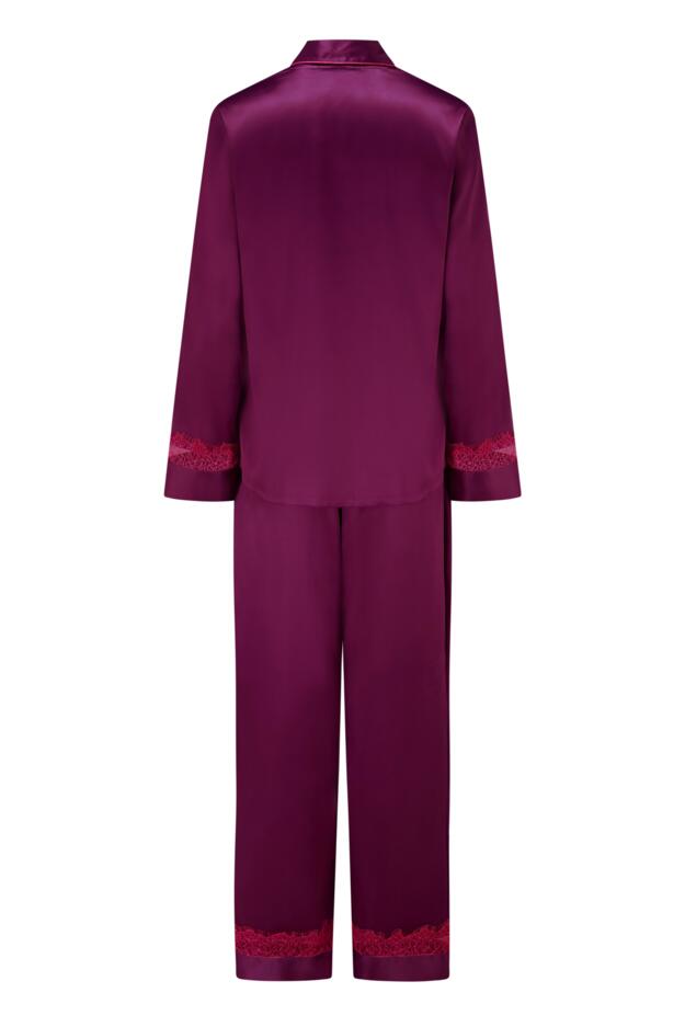 Dusk Satin and Lace Revere Collar Pyjama Set