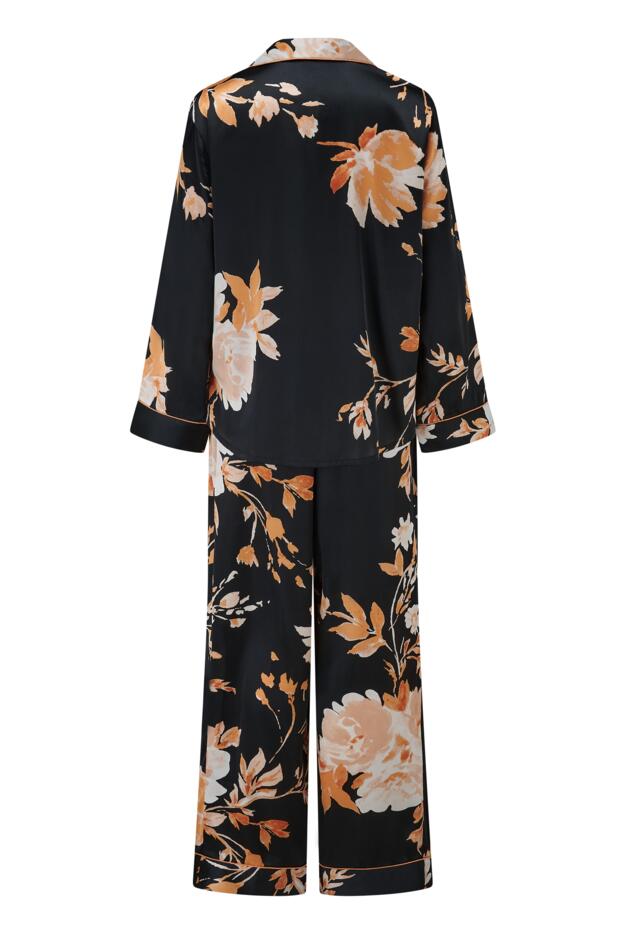 Dusk Printed Satin Revere Collar Pyjama Set