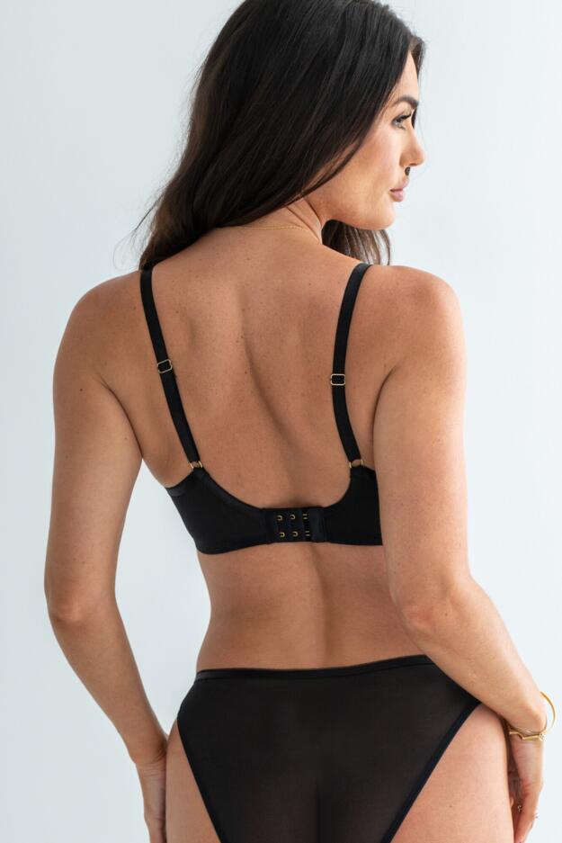 Queen Bee Gold Embroidery Non-Padded Strappy Bra 