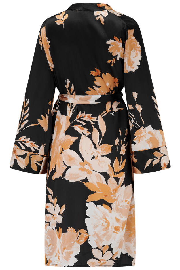 Dusk Printed Satin Midi Dressing Gown