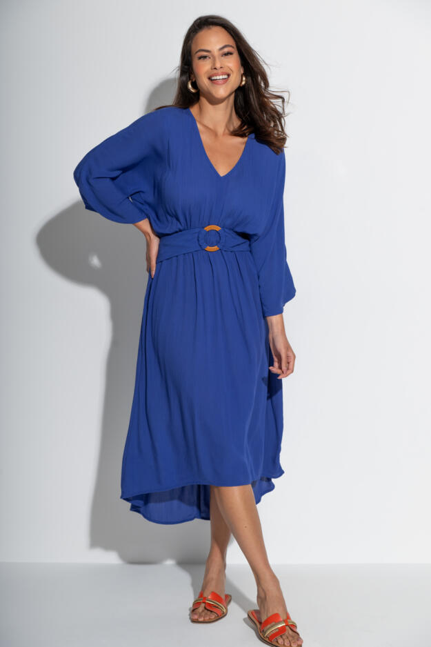 Crinkle O-Ring Midi Beach Kaftan