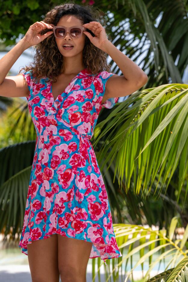 Penny Frill Wrap Beach Dress