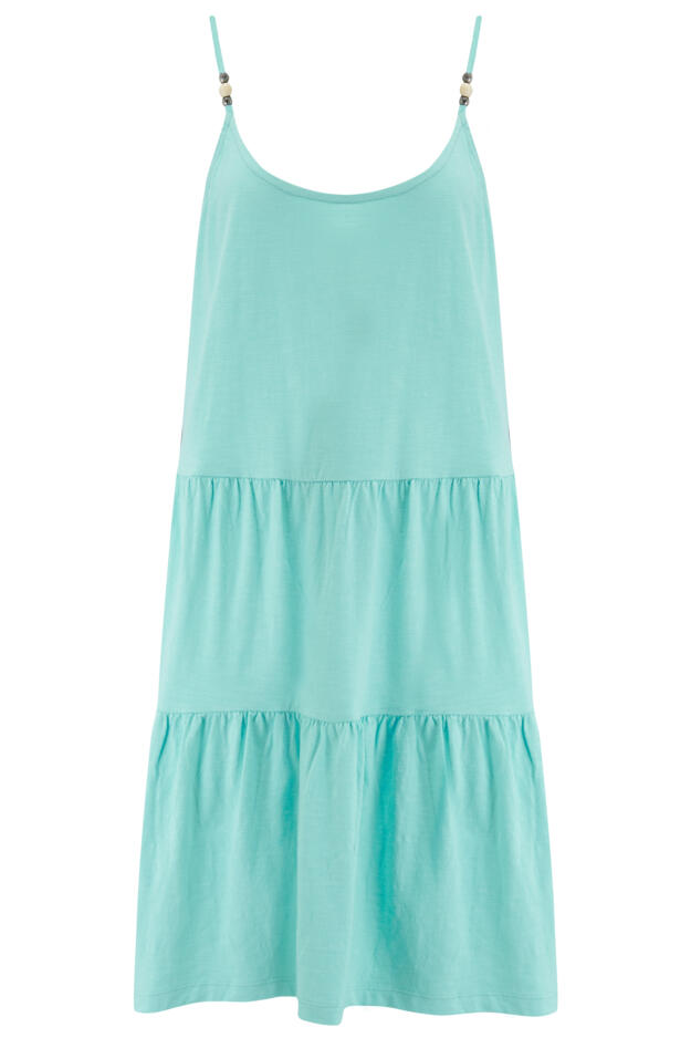 Lola Strappy Tiered Cotton Slub Jersey Beach Dress