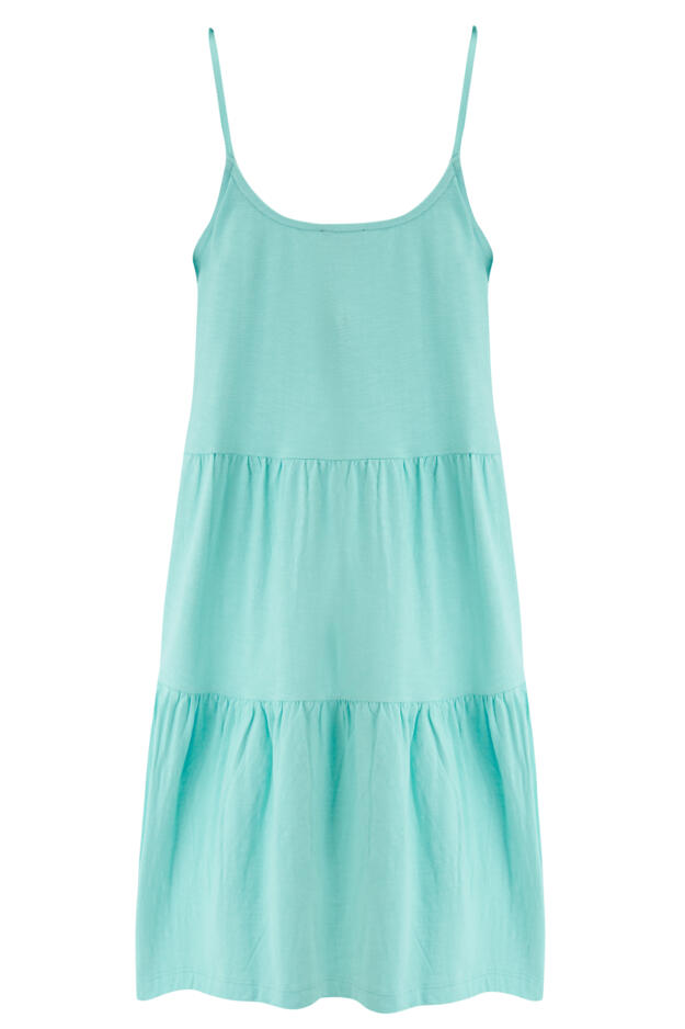 Lola Strappy Tiered Cotton Slub Jersey Beach Dress