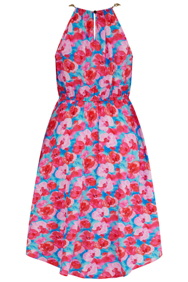 Amber Gold Chain High Neck Beach Dress