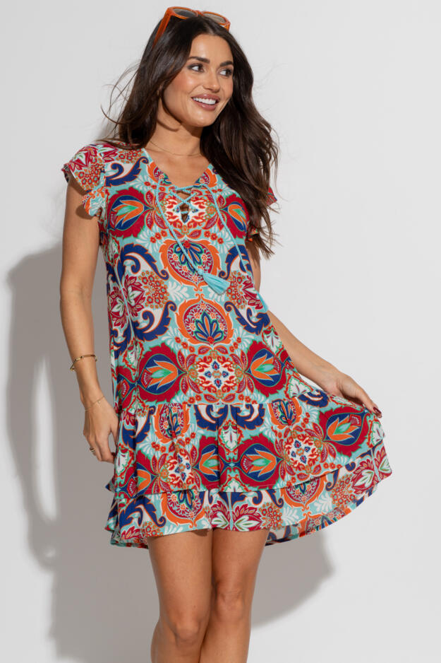 Gracie Crinkle Frill Swing Beach Dress