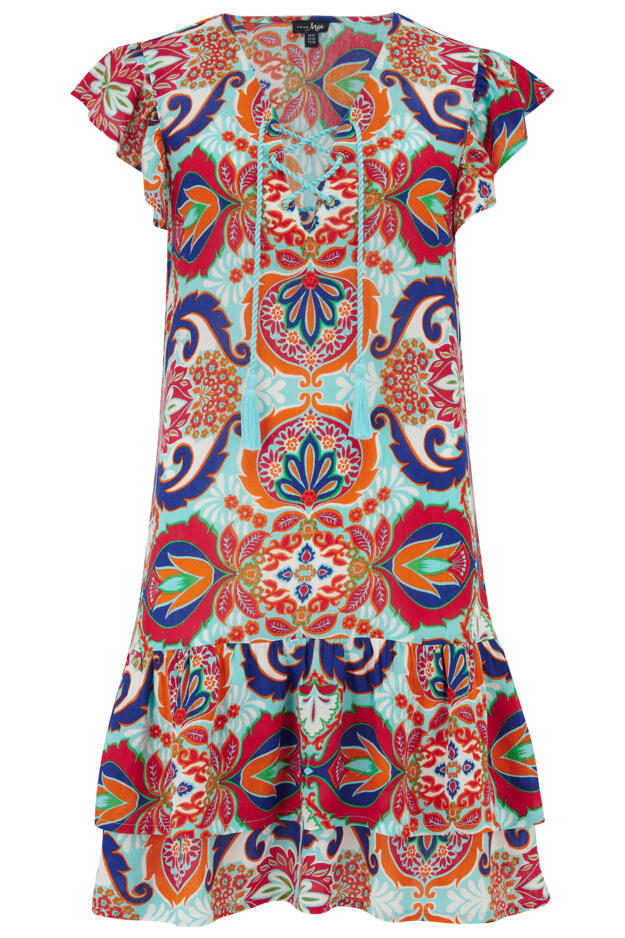 Gracie Crinkle Frill Swing Beach Dress