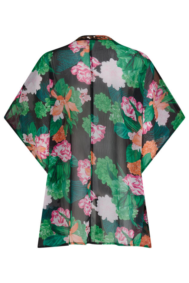 Chiffon V-Neck Embellished Kaftan 