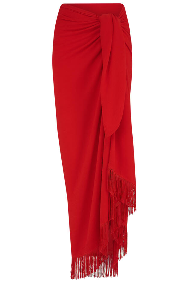 Fringe Trim Crinkle Multiway Sarong