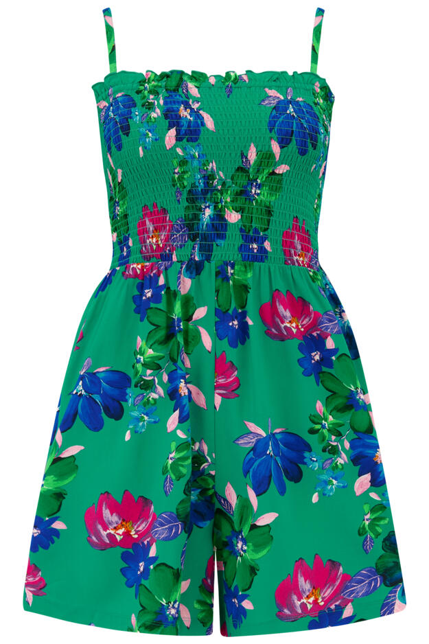 Lottie Strapless Shirred Bodice Beach Playsuit