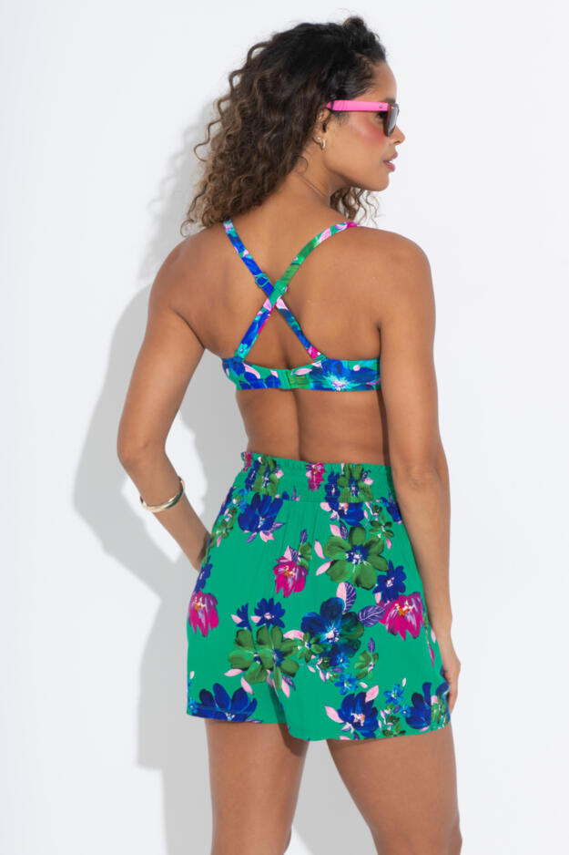 Shirred Waist Woven Beach Short