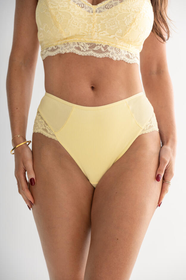 Love To Lounge Lace and Modal Rib Midi Brief