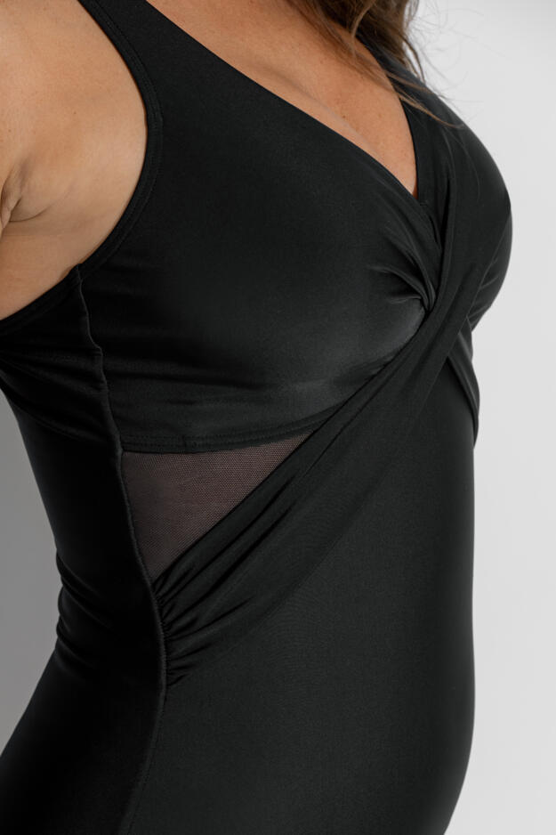 Mesh Twist Front Full Control Non-Wired Swimsuit 