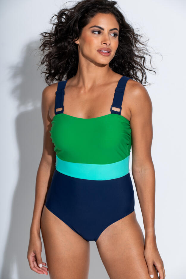 Petite Palm Springs Colour Block Tummy Control Swimsuit