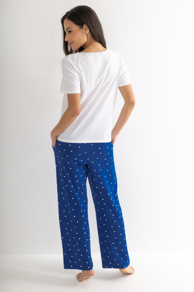 Cotton Jersey Croissant Trouser Pyjama Set