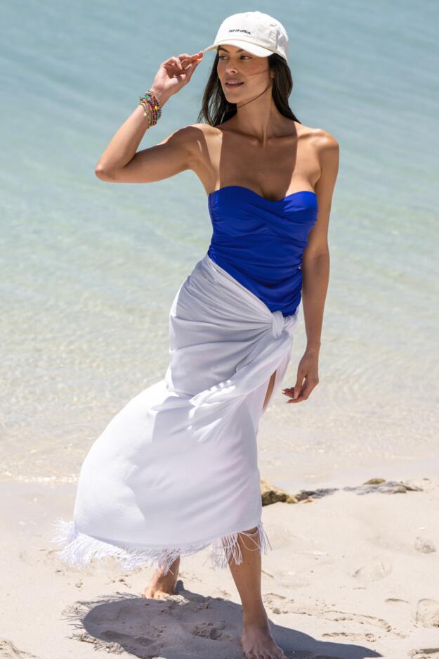 Fringe Trim Crinkle Multiway Sarong