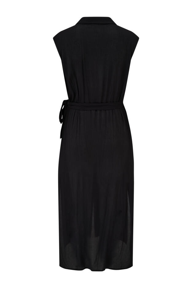 Sleeveless Crinkle Maxi Beach Shirt Dress