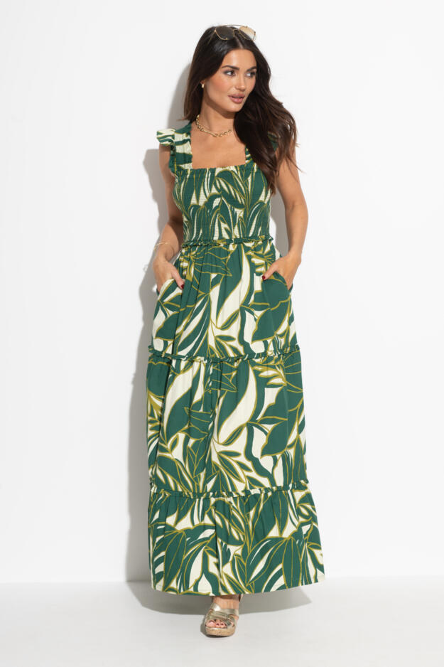 Lucy Cotton Poplin Tiered Midaxi Dress