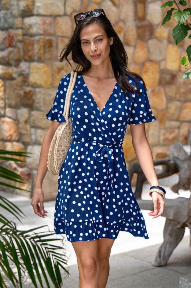 Birdie Stretch Viscose Jersey Wrap Front Dress