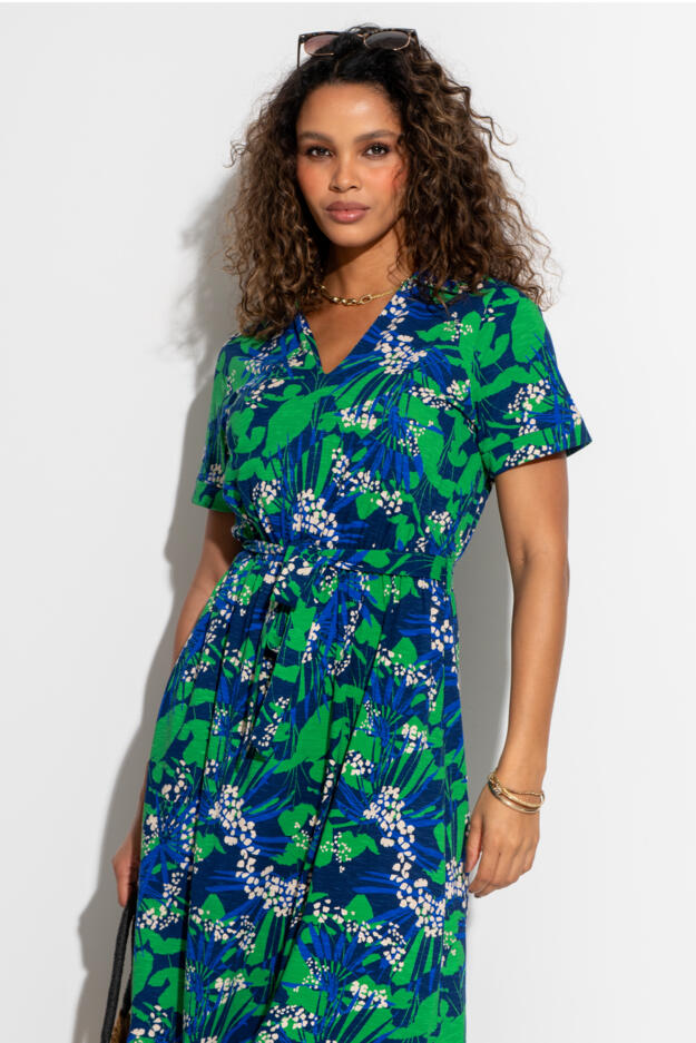 Cotton Slub Midi Shirt Dress