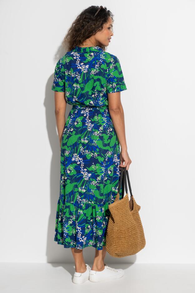 Cotton Slub Midi Shirt Dress