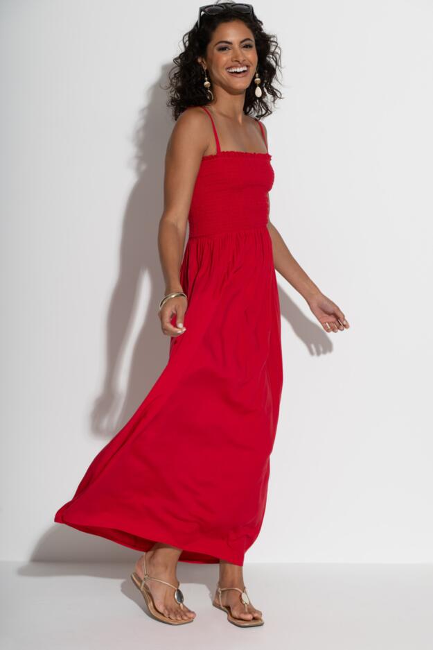 Emma Strapless Shirred Bodice Maxi Beach Dress