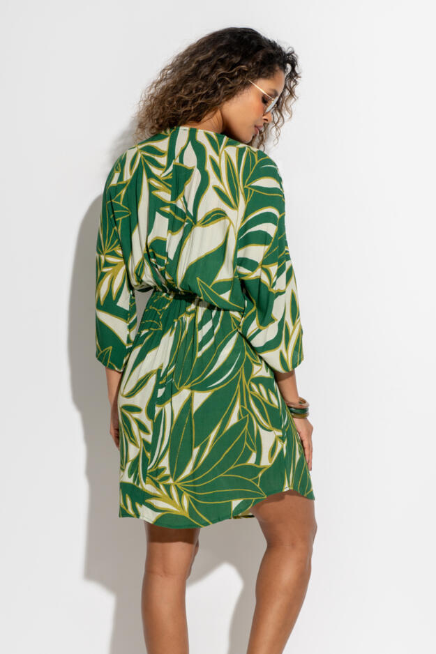 Crinkle O-Ring Woven Beach Kaftan