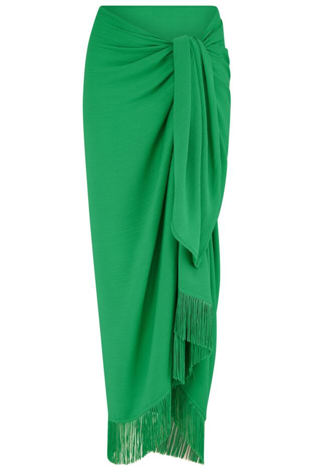 Fringe Trim Crinkle Multiway Sarong