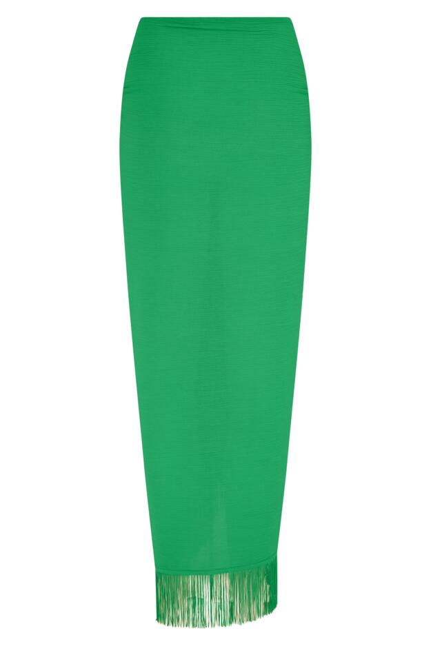 Fringe Trim Crinkle Multiway Sarong