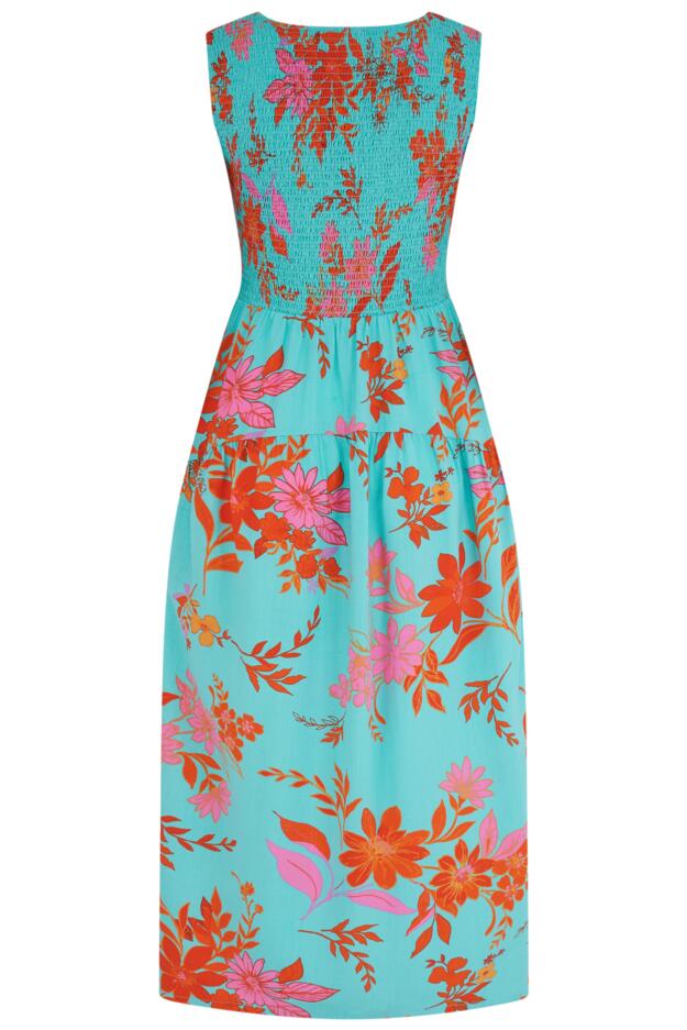 Darcie V Neck Shirred Bodice Midi Dress