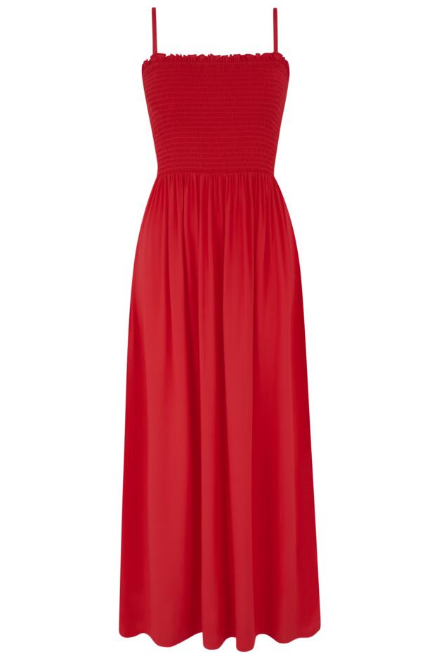 Emma Strapless Shirred Bodice Maxi Beach Dress