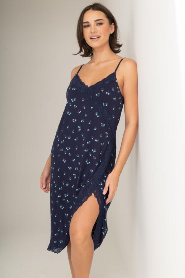 Sofa Loves Lace Soft Jersey Hidden Support Wrap Midi Chemise