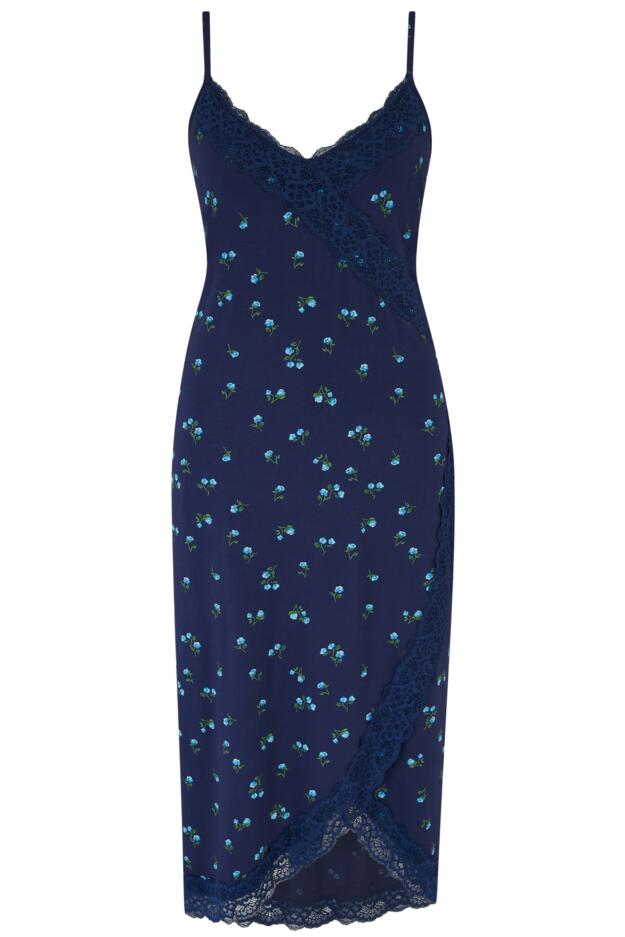 Sofa Loves Lace Soft Jersey Hidden Support Wrap Midi Chemise