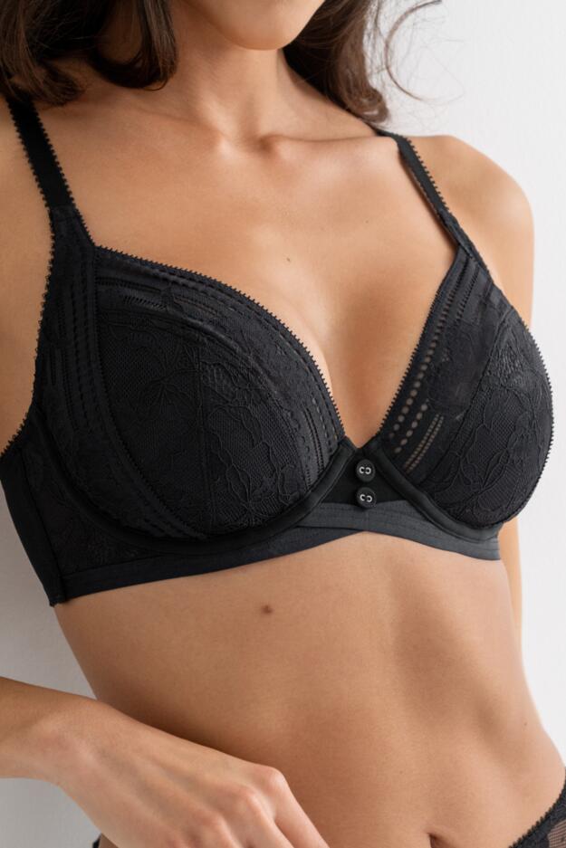 Taylor Lace Non-Padded Plunge Side Support Bra B-J