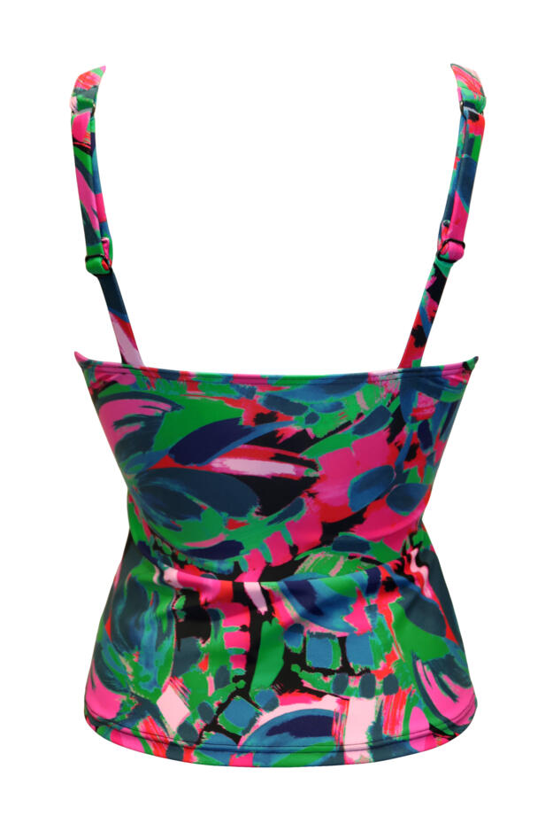 Heatwave Twist Front Ruched Tummy Control Tankini Top