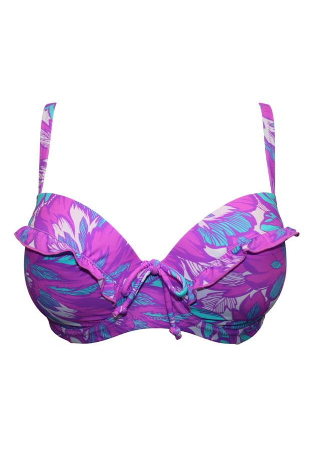 Ocean Breeze Padded Underwired Frill Bikini Top 