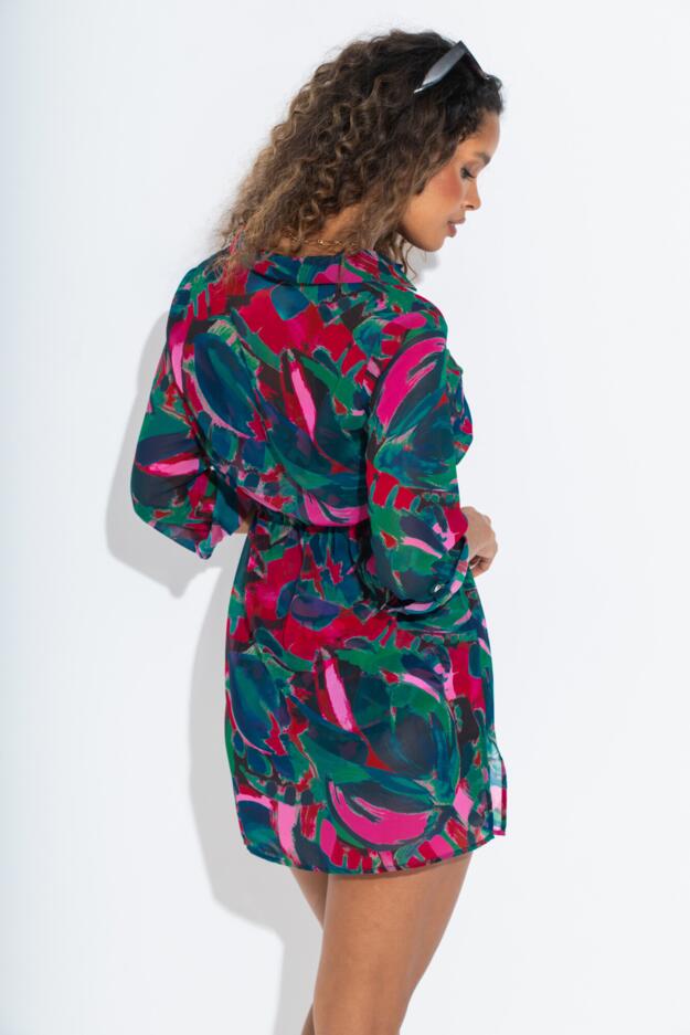 Chiffon Button Through Beach Shirt